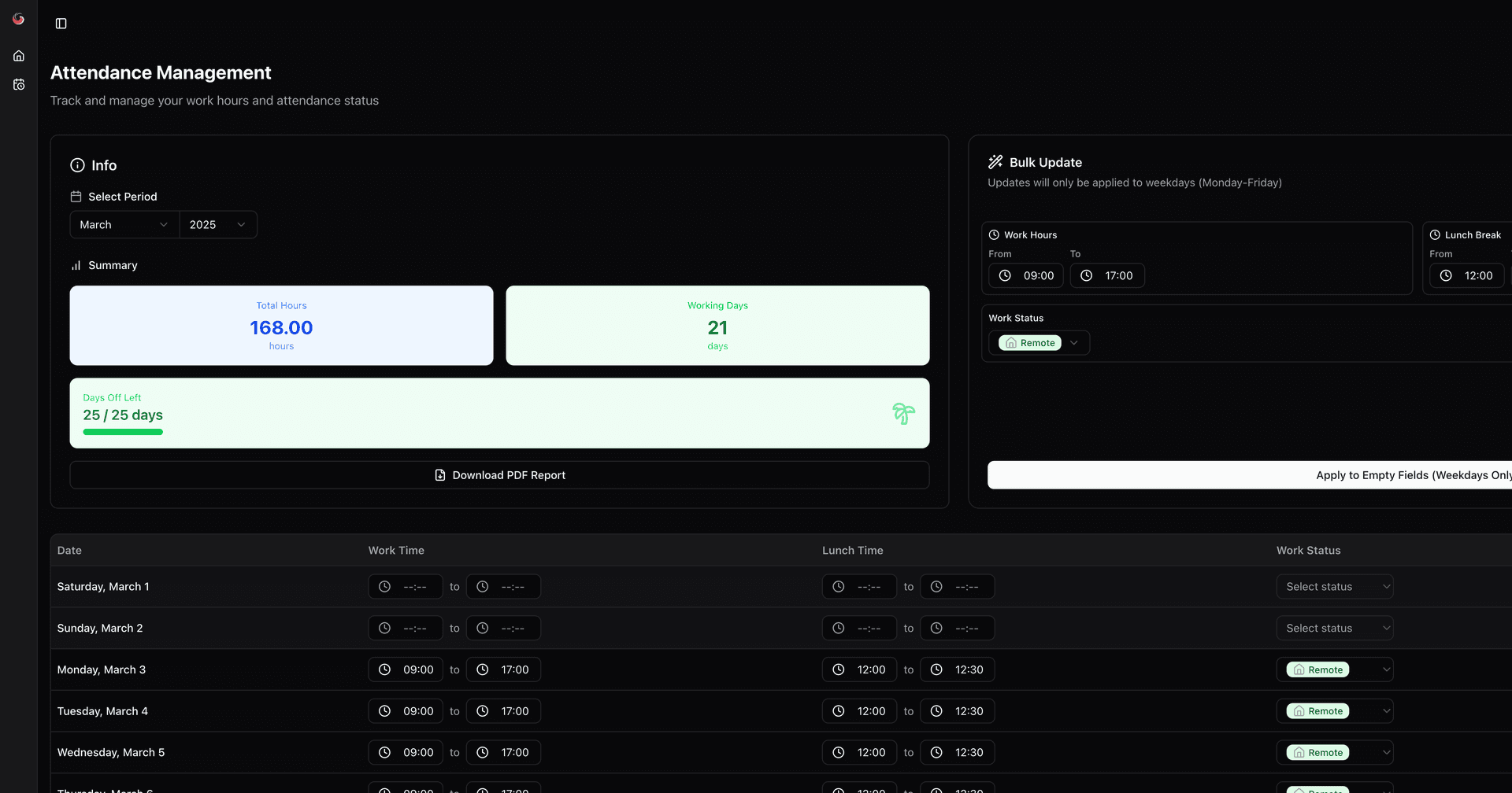 Lutra Labs Internal Dashboard project screenshot