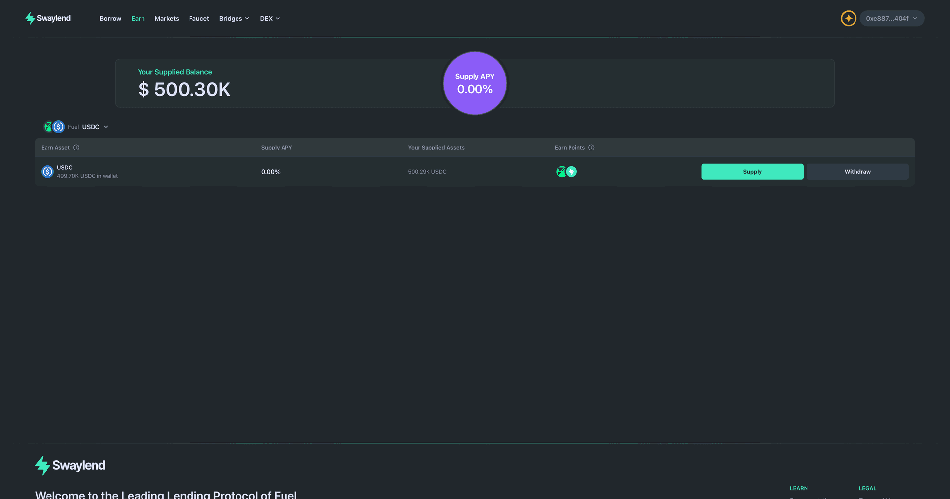 Swaylend project screenshot